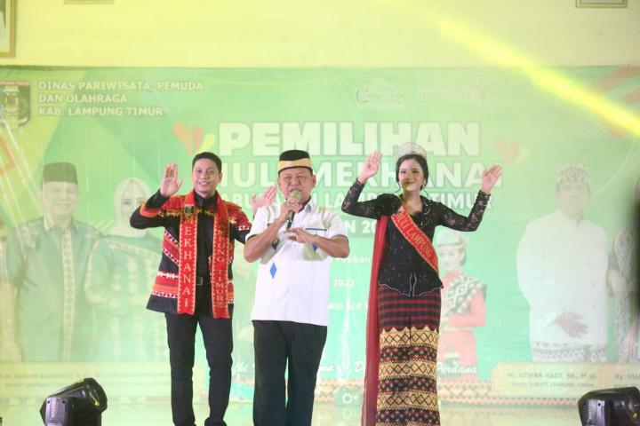 Bupati Lampung Timur M. Dawam Rahardjo,  Hadiri Grand Final Pemilihan Muli Mekhanai Lampung Timur Tahun 2022